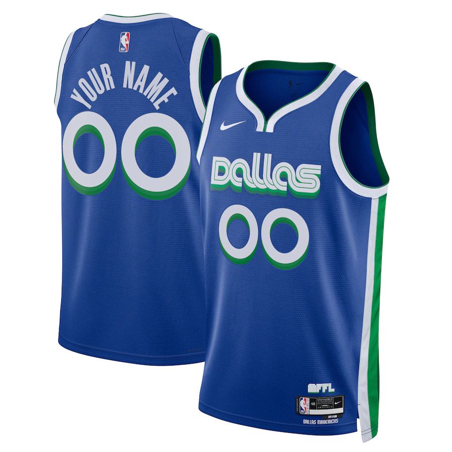 Men Dallas Mavericks Nike Blue City Edition 2022-23 Swingman Custom NBA Jersey